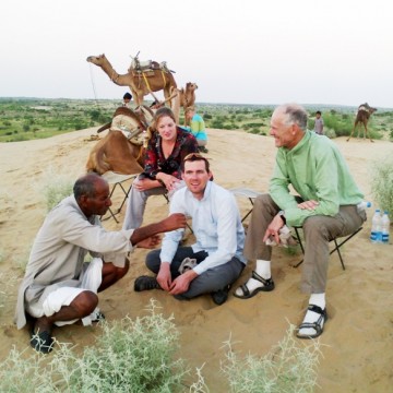 Guests enjoying camel experience near Siana